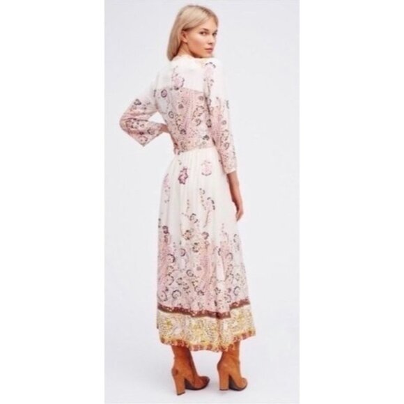 NWT Free People Floral Flowy Maxi Dress | Boho Coastal Cowgirl Tumblr Whimsigoth - Picture 9 of 16